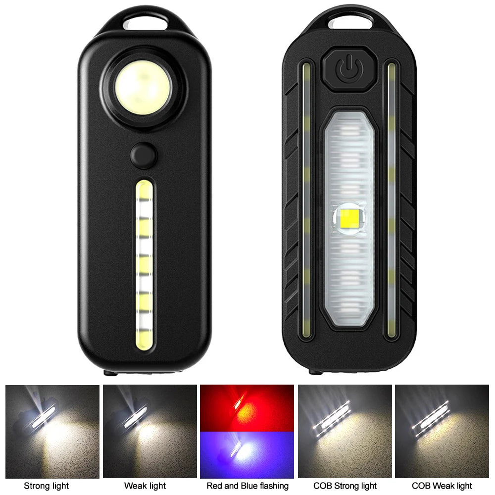 LED Red and Blue Shoulder Light with Clip USB Rechargeable Flashlights Warning Safety Torch Bike Warn LANTERN