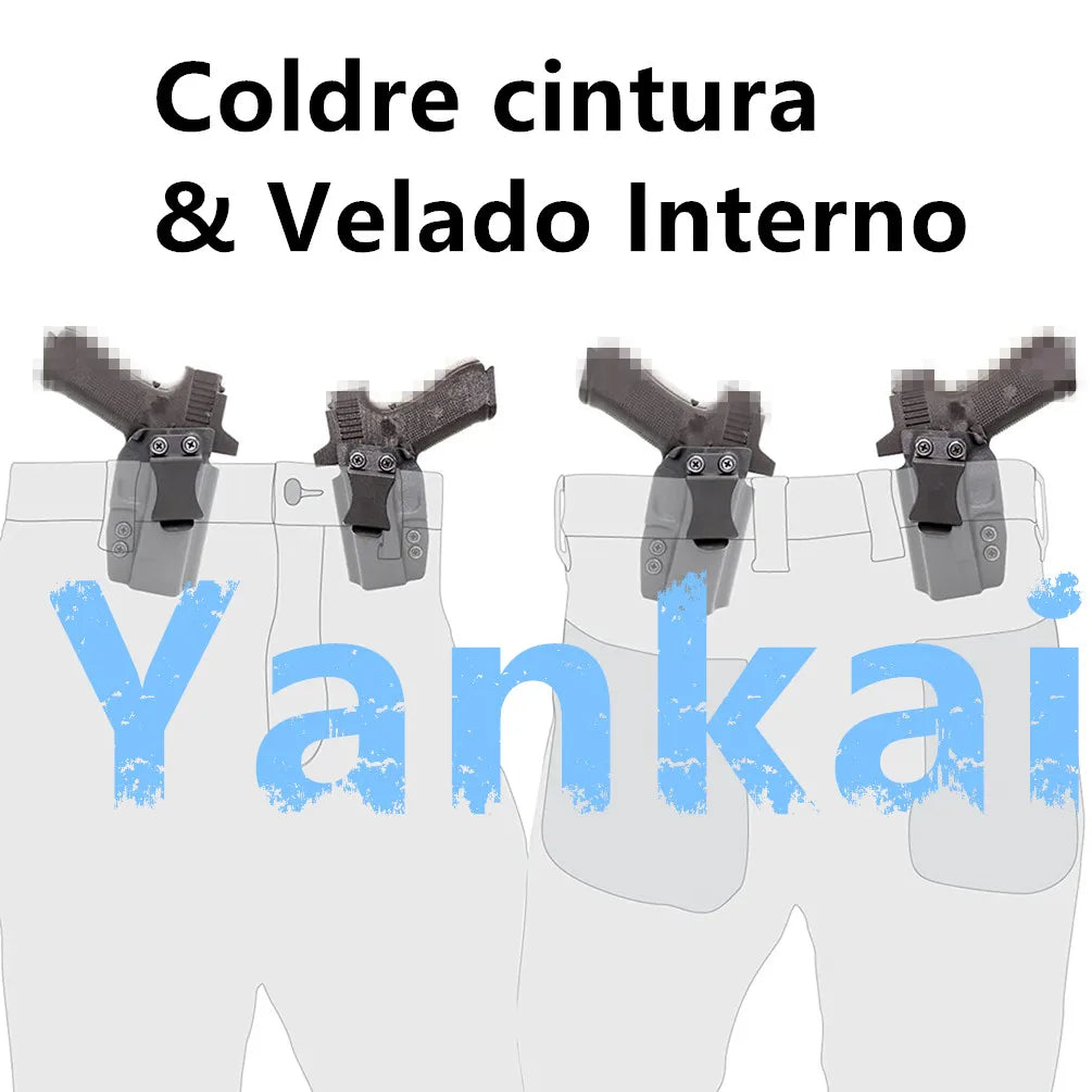 Kydex Internal Holster for Glock 17 19 19X 25 31 45 MOS with Olight Baldr S PL Mini 2 800 Lumens GM23 Flashlight Tactical Light
