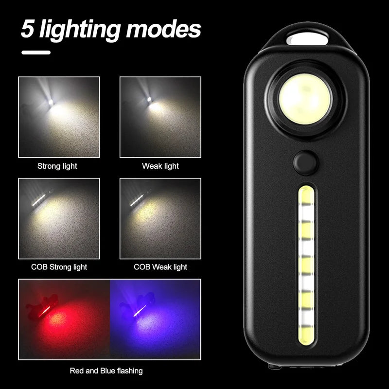LED Red and Blue Shoulder Light with Clip USB Rechargeable Flashlights Warning Safety Torch Bike Warn LANTERN