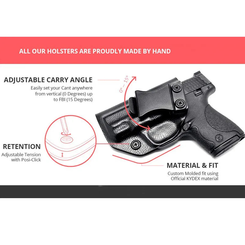 Carbon Fiber Kydex inside Waistband Holster for Walther P99 IWB Case Pant Belt Clip Concealed Carry Concealment Cross Draw