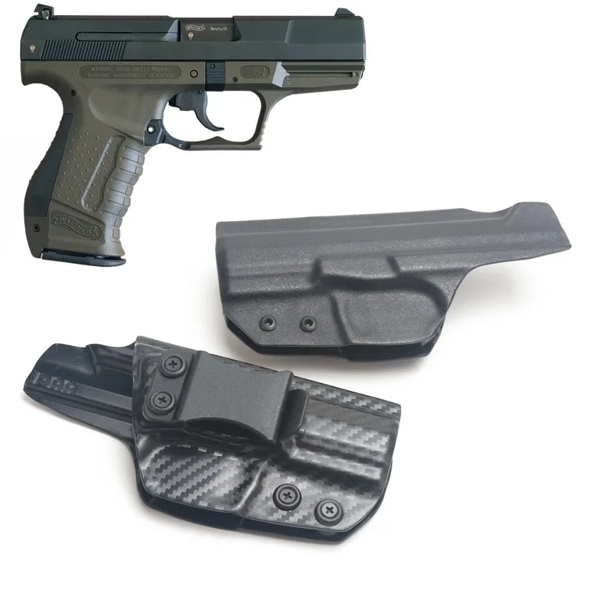 Carbon Fiber Kydex inside Waistband Holster for Walther P99 IWB Case Pant Belt Clip Concealed Carry Concealment Cross Draw