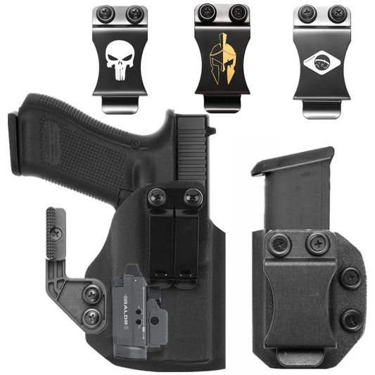 Kydex Internal Holster for Glock 17 19 19X 25 31 45 MOS with Olight Baldr S PL Mini 2 800 Lumens GM23 Flashlight Tactical Light