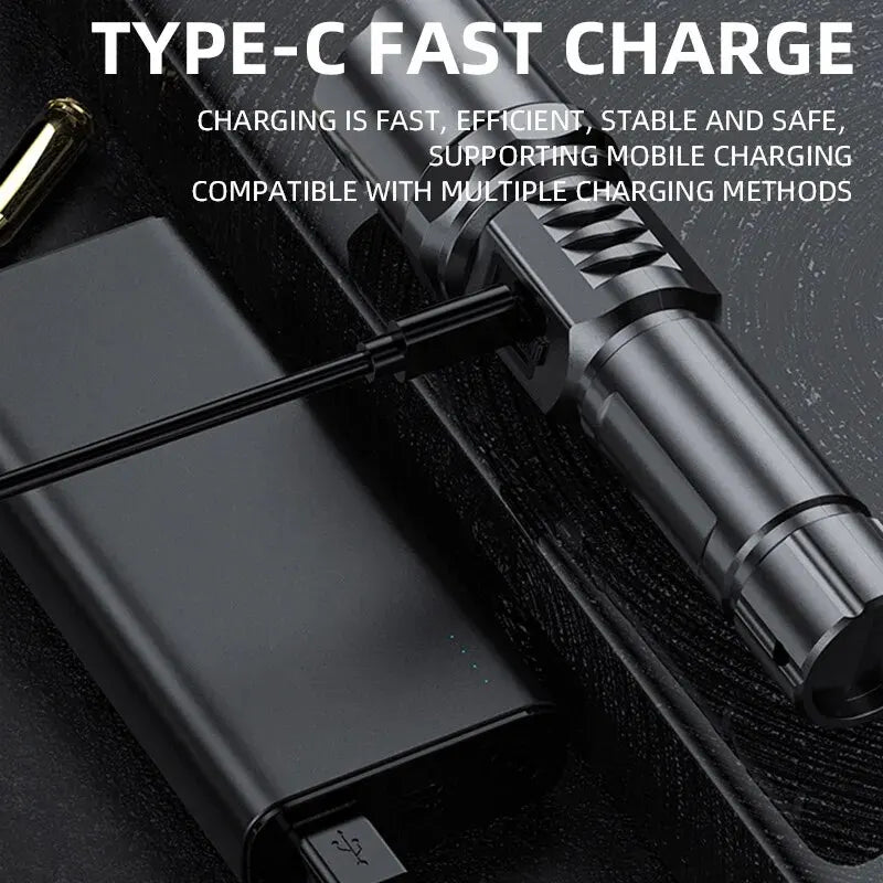 High Power XHP100 Led Flashlight Rechargeable Retractable Flashlight Digital Zoom Usb Hand Light for Camping,Outdoor and Emerge